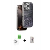 MARSİLYAN™- iPhone 16 Pro Max Kılıf Atlas Minimal Özel Seri - Siyah Bilvis 3D Cam Ekran Koruyucu + Raze Metal Kamera Lens - BZ