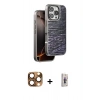 MARSİLYAN™- iPhone 16 Pro Max Kılıf Atlas Minimal Özel Seri - Siyah Bilvis 3D Cam Ekran Koruyucu + Çöl Titanyum Pers Alüminyum Kamera Lens