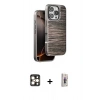 MARSİLYAN™- iPhone 16 Pro Max Kılıf Atlas Minimal Özel Seri - Siyah Bilvis 3D Cam Ekran Koruyucu + PVD Metal Kamera Lens - GD