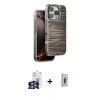 MARSİLYAN™- iPhone 16 Pro Max Kılıf Atlas Minimal Özel Seri - Siyah Bilvis 3D Cam Ekran Koruyucu + Bilvis Titan Kamera Lens - GS