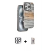MARSİLYAN™- iPhone 16 Pro Max Kılıf Atlas Minimal Özel Seri - Siyah Bilvis 3D Cam Ekran Koruyucu + Pers Alüminyum Kamera Lens - GI