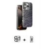 MARSİLYAN™- iPhone 16 Pro Max Kılıf Atlas Minimal Özel Seri - Siyah Bilvis 3D Cam Ekran Koruyucu + Pers Alüminyum Kamera Lens - GI