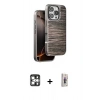 MARSİLYAN™- iPhone 16 Pro Max Kılıf Atlas Minimal Özel Seri - Siyah Bilvis 3D Cam Ekran Koruyucu + PVD Metal Kamera Lens - GS