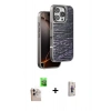 MARSİLYAN™- iPhone 16 Pro Max Kılıf Atlas Minimal Özel Seri - Siyah Bilvis 3D Cam Ekran Koruyucu + Raze Metal Kamera Lens - NLGY
