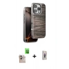 MARSİLYAN™- iPhone 16 Pro Max Kılıf Atlas Minimal Özel Seri - Siyah Bilvis 3D Cam Ekran Koruyucu + Raze Metal Kamera Lens - NLGY