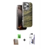 MARSİLYAN™- iPhone 16 Pro Max Kılıf Atlas Minimal Özel Seri - Siyah Bilvis 3X AR Hayalet Cam Ekran Koruyucu + Raze Metal Kamera Lens - CLTM