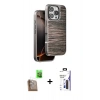 MARSİLYAN™- iPhone 16 Pro Max Kılıf Atlas Minimal Özel Seri - Siyah Bilvis 3X AR Hayalet Cam Ekran Koruyucu + Raze Metal Kamera Lens - CLTM