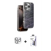 MARSİLYAN™- iPhone 16 Pro Max Kılıf Atlas Minimal Özel Seri - Siyah Bilvis 3X AR Hayalet Cam Ekran Koruyucu + Pers Alüminyum Kamera Lens - GS