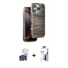 MARSİLYAN™- iPhone 16 Pro Max Kılıf Atlas Minimal Özel Seri - Siyah Bilvis 3X AR Hayalet Cam Ekran Koruyucu + Bilvis Titan Kamera Lens - SH