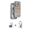 MARSİLYAN™- iPhone 16 Pro Max Kılıf Atlas Minimal Özel Seri - Siyah Bilvis 3X AR Hayalet Cam Ekran Koruyucu + Bilvis Titan Kamera Lens - TMGI