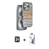 MARSİLYAN™- iPhone 16 Pro Max Kılıf Atlas Minimal Özel Seri - Siyah Bilvis 3X AR Hayalet Cam Ekran Koruyucu + PVD Metal Kamera Lens - SH