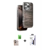 MARSİLYAN™- iPhone 16 Pro Max Kılıf Atlas Minimal Özel Seri - Siyah Bilvis 3X AR Hayalet Cam Ekran Koruyucu + Raze Metal Kamera Lens - NLGY