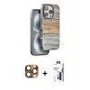 MARSİLYAN™- iPhone 16 Pro Max Kılıf Atlas Minimal Özel Seri - Siyah Bilvis 3X AR Hayalet Cam Ekran Koruyucu + Pers Alüminyum Kamera Lens - CLTM