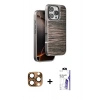 MARSİLYAN™- iPhone 16 Pro Max Kılıf Atlas Minimal Özel Seri - Siyah Bilvis 3X AR HD Cam Ekran Koruyucu + Pers Alüminyum Kamera Lens - CLTM