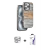 MARSİLYAN™- iPhone 16 Pro Max Kılıf Atlas Minimal Özel Seri - Siyah Bilvis 3X AR HD Cam Ekran Koruyucu + Pers Alüminyum Kamera Lens - GS