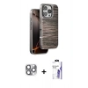 MARSİLYAN™- iPhone 16 Pro Max Kılıf Atlas Minimal Özel Seri - Siyah Bilvis 3X AR HD Cam Ekran Koruyucu + Pers Alüminyum Kamera Lens - GI