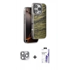 MARSİLYAN™- iPhone 16 Pro Max Kılıf Atlas Minimal Özel Seri - Siyah Bilvis 3X AR HD Cam Ekran Koruyucu + Pers Alüminyum Kamera Lens - GI