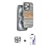 MARSİLYAN™- iPhone 16 Pro Max Kılıf Atlas Minimal Özel Seri - Siyah Bilvis 3X AR HD Cam Ekran Koruyucu + Pers Alüminyum Kamera Lens - GI