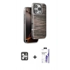 MARSİLYAN™- iPhone 16 Pro Max Kılıf Atlas Minimal Özel Seri - Siyah Bilvis 3X AR HD Cam Ekran Koruyucu + PVD Metal Kamera Lens - GS