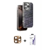 MARSİLYAN™- iPhone 16 Pro Max Kılıf Atlas Minimal Özel Seri - Siyah Bilvis 3X AR HD Cam Ekran Koruyucu + Pers Alüminyum Kamera Lens - CLTM