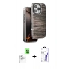 MARSİLYAN™- iPhone 16 Pro Max Kılıf Atlas Minimal Özel Seri - Siyah Bilvis 3X AR HD Cam Ekran Koruyucu + Raze Metal Kamera Lens - BZ