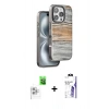 MARSİLYAN™- iPhone 16 Pro Max Kılıf Atlas Minimal Özel Seri - Siyah Bilvis 3X AR HD Cam Ekran Koruyucu + Raze Metal Kamera Lens - BZ