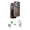 MARSİLYAN™- iPhone 16 Pro Max Kılıf Atlas Minimal Özel Seri - Siyah Bilvis 3X AR HD Cam Ekran Koruyucu + Raze Metal Kamera Lens - NLGY