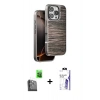 MARSİLYAN™- iPhone 16 Pro Max Kılıf Atlas Minimal Özel Seri - Siyah Bilvis 3X AR HD Cam Ekran Koruyucu + Raze Metal Kamera Lens - SH