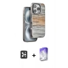 MARSİLYAN™- iPhone 16 Pro Max Kılıf Atlas Minimal Özel Seri - Siyah Bilvis 5in1 3D Magic Cam Ekran Koruyucu + PVD Metal Kamera Lens - SH