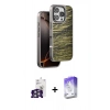 MARSİLYAN™- iPhone 16 Pro Max Kılıf Atlas Minimal Özel Seri - Siyah Bilvis 5in1 3D Magic Cam Ekran Koruyucu + Gümüş Bilvis Titan Kamera Lens