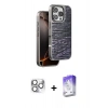 MARSİLYAN™- iPhone 16 Pro Max Kılıf Atlas Minimal Özel Seri - Siyah Bilvis 5in1 3D Magic Cam Ekran Koruyucu + Pers Alüminyum Kamera Lens - GS