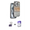 MARSİLYAN™- iPhone 16 Pro Max Kılıf Atlas Minimal Özel Seri - Siyah Bilvis 5in1 3D Magic Cam Ekran Koruyucu + Bilvis Titan Kamera Lens - TMGI