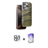MARSİLYAN™- iPhone 16 Pro Max Kılıf Atlas Minimal Özel Seri - Siyah Bilvis 5in1 3D Magic Cam Ekran Koruyucu + Pers Alüminyum Kamera Lens - GI
