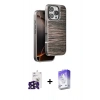 MARSİLYAN™- iPhone 16 Pro Max Kılıf Atlas Minimal Özel Seri - Siyah Bilvis 5in1 3D Magic Cam Ekran Koruyucu + Bilvis Titan Kamera Lens - SH
