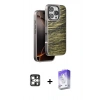 MARSİLYAN™- iPhone 16 Pro Max Kılıf Atlas Minimal Özel Seri - Siyah Bilvis 5in1 3D Magic Cam Ekran Koruyucu + PVD Metal Kamera Lens - GS