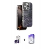 MARSİLYAN™- iPhone 16 Pro Max Kılıf Atlas Minimal Özel Seri - Siyah Bilvis 5in1 3D Magic Cam Ekran Koruyucu + Bilvis Titan Kamera Lens - TMGI