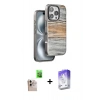 MARSİLYAN™- iPhone 16 Pro Max Kılıf Atlas Minimal Özel Seri - Siyah Bilvis 5in1 3D Magic Cam Ekran Koruyucu + Raze Metal Kamera Lens - NLGY
