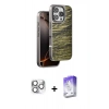 MARSİLYAN™- iPhone 16 Pro Max Kılıf Atlas Minimal Özel Seri - Siyah Bilvis 5in1 3D Magic Cam Ekran Koruyucu + Pers Alüminyum Kamera Lens - GS