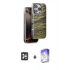 MARSİLYAN™- iPhone 16 Pro Max Kılıf Atlas Minimal Özel Seri - Siyah Bilvis 5in1 3D Magic Cam Ekran Koruyucu + PVD Metal Kamera Lens - SH