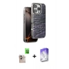 MARSİLYAN™- iPhone 16 Pro Max Kılıf Atlas Minimal Özel Seri - Siyah Bilvis 5in1 3D Magic Cam Ekran Koruyucu + Raze Metal Kamera Lens - NLGY