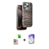 MARSİLYAN™- iPhone 16 Pro Max Kılıf Atlas Minimal Özel Seri - Siyah Bilvis 5in1 3D Magic Cam Ekran Koruyucu + Raze Metal Kamera Lens - NLGY