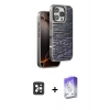 MARSİLYAN™- iPhone 16 Pro Max Kılıf Atlas Minimal Özel Seri - Siyah Bilvis 5in1 3D Magic Cam Ekran Koruyucu + PVD Metal Kamera Lens - SH