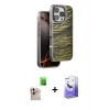 MARSİLYAN™- iPhone 16 Pro Max Kılıf Atlas Minimal Özel Seri - Siyah Bilvis 5in1 5D Magic Hayalet Cam Ekran Koruyucu + Raze Metal Kamera Lens - NLGY