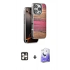 MARSİLYAN™- iPhone 16 Pro Max Kılıf Atlas Minimal Özel Seri - Siyah Bilvis 5in1 5D Magic Hayalet Cam Ekran Koruyucu + Gold PVD Metal Kamera Lens