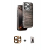 MARSİLYAN™- iPhone 16 Pro Max Kılıf Atlas Minimal Özel Seri - Siyah Bilvis Hayalet Cam Ekran Koruyucu + Çöl Titanyum Pers Alüminyum Kamera Lens