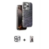 MARSİLYAN™- iPhone 16 Pro Max Kılıf Atlas Minimal Özel Seri - Siyah Bilvis Hayalet Cam Ekran Koruyucu + Pers Alüminyum Kamera Lens - GI