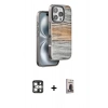 MARSİLYAN™- iPhone 16 Pro Max Kılıf Atlas Minimal Özel Seri - Siyah Bilvis Hayalet Cam Ekran Koruyucu + PVD Metal Kamera Lens - GS