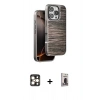 MARSİLYAN™- iPhone 16 Pro Max Kılıf Atlas Minimal Özel Seri - Siyah Bilvis Hayalet Cam Ekran Koruyucu + PVD Metal Kamera Lens - GD