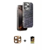 MARSİLYAN™- iPhone 16 Pro Max Kılıf Atlas Minimal Özel Seri - Siyah Buffer Cam Ekran Koruyucu + Pers Alüminyum Kamera Lens - CLTM