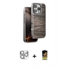 MARSİLYAN™- iPhone 16 Pro Max Kılıf Atlas Minimal Özel Seri - Siyah Buffer Cam Ekran Koruyucu + Pers Alüminyum Kamera Lens - GS